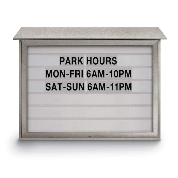 Indoor Enclosed Combo Board, 72"x36", Bronze Frame/Grey & Cloud